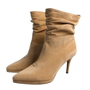 Elegant Tan Suede Ankle Boots